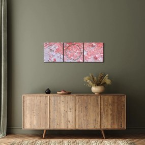 Obraz - Nadmorska atmosfera w różowych odcieniach (z zegarem) (90x30 cm)