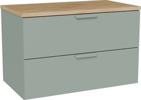 Wisząca szafka podumywalkowa z półką – Zielony szałwiowy – S80 cm – AVORELI