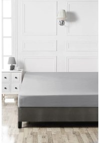 Szare bawełniane prześcieradło z gumką 160x200 cm – Mijolnir