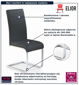 Czarne tapicerowane krzesło w stylu nowoczesnym - Felisa
