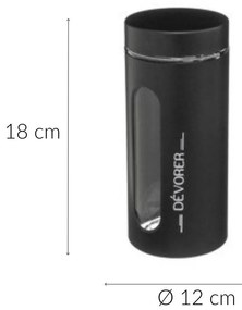 Pojemnik szklany na żywność BLACK, 1250 ml