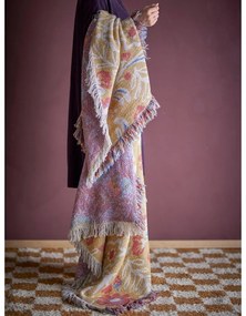 Żółty koc z bawełny z recyklingu 130x160 cm Reims – Bloomingville