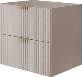 Szafka pod umywalkę, Kaszmir, 60 x 57 x 46 cm, uchwyt złoty, bez blatu