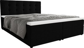 BEDANTE Łóżko kontynentalne Fado 2 180x200 Cosmic 100, czarny, pojemnik na pościel