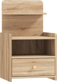 HOMCOM Stolik Nocny z Przestrzenią na Przechowywanie, Kiposzczony, Nowoczesny, Drewno Naturalne