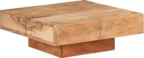 Kwadratowy stolik kawowy 80x80 cm z litego drewna akacjowego naturalnego, styl nowoczesny, bez schowka
