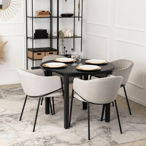 Krzesło Tapicerowane do Salonu INNES 2 Szare Welurowe Nowoczesne Loft