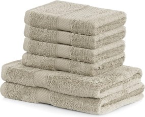 Zestaw 6 beżowych ręczników DecoKing Bamby