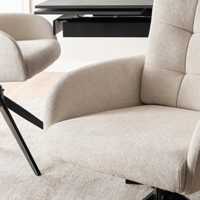 Krzesło Tapicerowane Obrotowe do Salonu JULY Kremowe Nowoczesne