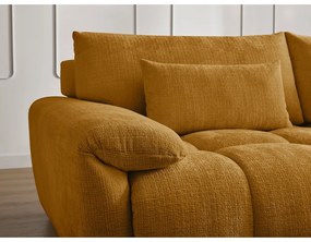 Musztardowa sofa z tkaniny szenilowej 264 cm Ivane – Bobochic Paris