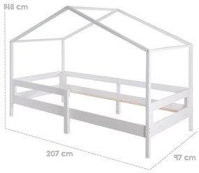 Białe łóżko dziecięce w kształcie domku 90x200 cm – Roba