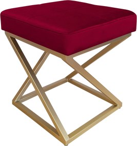 Pufa ZOA tkanina Welur loft ławka podnóżek metal : Kolor Stelaża - Złoty, Kolor tkaniny - VELVET - MG31, Typ tkaniny - Velvet