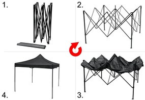 Cattara 13342 Namiot imprezowy typu nożycowegoWaterproof, szary, 3 x 3 m