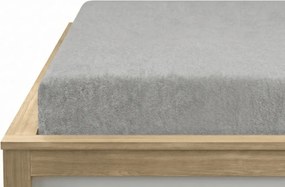 PrzytulneMieszkanie.pl Prześcieradło frotte EXCLUSIVE jasno szare 140x200 cm