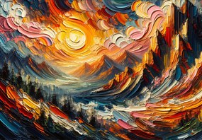 Fototapeta - Góry zalane słońcem (196x136 cm)
