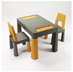TEGA BABY - Stolik dziecięcy z krzesełkami szary/żółty