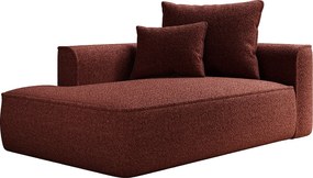 Szezlong lewostronny z bordowej tkaniny szenilowej PINETA