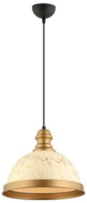 Lampa wisząca na linku MONZA 1xE27/40W/230V śr. 29 cm kremowa/brązowa