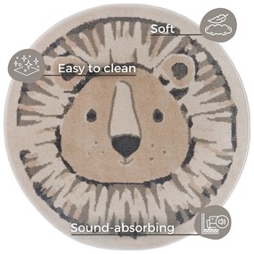 Beżowy dywan dziecięcy ø 100 cm Lion – Hanse Home
