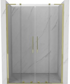 Mexen Velar L Duo drzwi prysznicowe rozsuwane 160 cm, transparent, złote - 871-160-003-02-50
