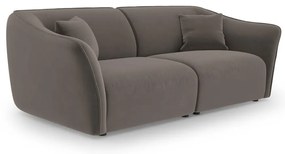Brązowa aksamitna sofa 206 cm Tokyo – Cosmopolitan Design