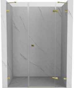 Mexen Lunar drzwi prysznicowe uchylne prawe 155 cm, transparent, złote - 834S-155-050-50-00-P