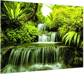 Obraz na szkle - Indonezyjskie wodospady (70x50 cm)