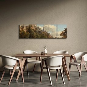 Obraz - Jan van der Heyden, View Down a Dutch Canal, reprodukcje (170x50 cm)