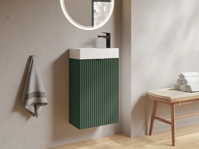 Szafka pod umywalkę prążkowana odwracalne drzwiczki zielona - W60 x S40 x G22 - VAHIRA