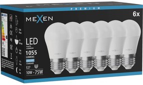 Mexen Nova 6x żarówka LED E27, G45, 10W, Zimna - 6500K, 1055 lm - L101-E27-1065-01x06