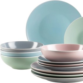 Mäser Zestaw naczyń stołowych 16 szt. ELISSA II – mieszanka kolorów matowych