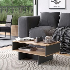 Stolik kawowy antracyt/złoty dąb 80x46.2x35.4 josef