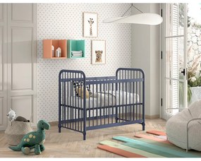 Niebieskie metalowe łóżeczko 60x120 cm BRONXX – Vipack
