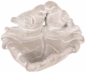 Betonowy karmnik dla ptaków Leaf, szary, 21 x 17 x9 cm