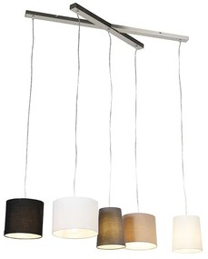 Rustykalna lampa wisząca stalowa 5-światłowa - Hermina Rustykalny / Vintage Oswietlenie wewnetrzne