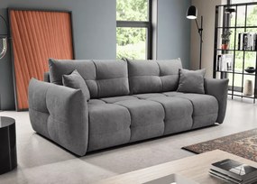 Kanapa Tetrin – nowoczesna sofa z funkcją spania, pojemnikiem na pościel i poduchami oparciowymi