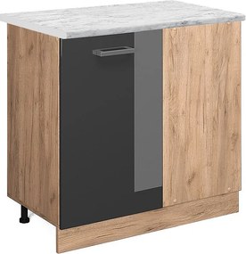 Szafka narożna antracyt wysoki połysk 86x60x81.6 r-line