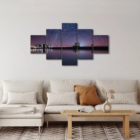 Obraz nocnego nieba z gwiazdami (125x70 cm)