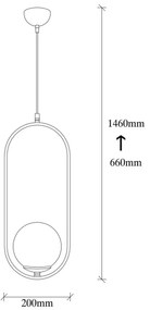 Lampa wisząca Mudoni - MR - 837, czarno-biała