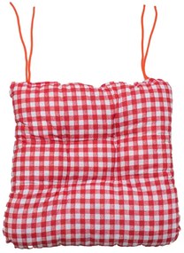 Poduszka na krzesło Soft kratka czerwona
