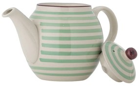 Zielono-biały kamionkowy dzbanek na herbatę Bloomingville Patrizia, 1,2 l