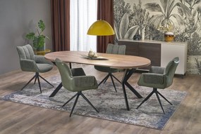 Stół okrągły rozkładany PERONI 100(250)x100 orzech/czarny HALMAR