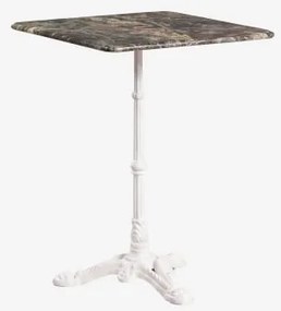 Kwadratowy Stolik Barowy Z Naturalnego Kamienia Azteca 60 X 60 Cm & Zielony Marmur Forest - Lodowcowa Biel - Sklum