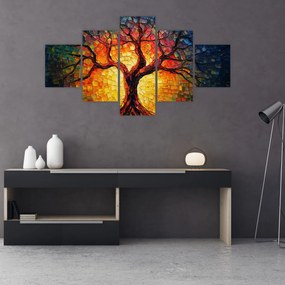 Obraz - Drzewo życia w mozaice (125x70 cm)