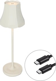 Lampa stołowa retro do ładowania IP44 kremowa - Granny