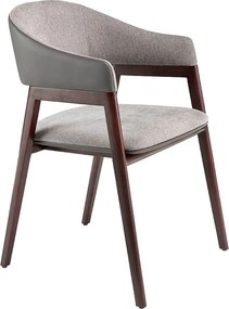 Krzesło z szarej tkaniny i ciemnej ekoskóry norek 4091 ANGEL CERDA