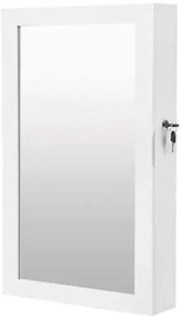 Ścienna biała szafka z lustrem na biżuterię Z3-C56