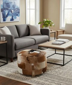 Pufa okrągła skórzana do salonu G8-N25