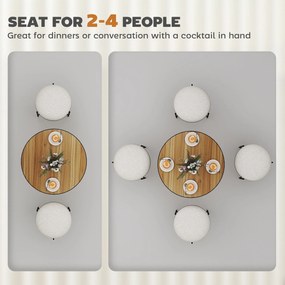 HOMCOM Okrągły Stół Jadalniany, Wykończenie Pod Dąb, Kompaktowy Design, dla 2-4 Osób, Dąb