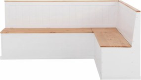 Biała ławka narożna z litego drewna sosnowego Støraa Silas